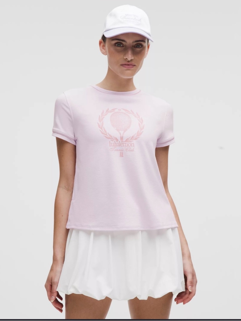 lululemon Medium light pink Tee with Gold Tennis Club Graphic